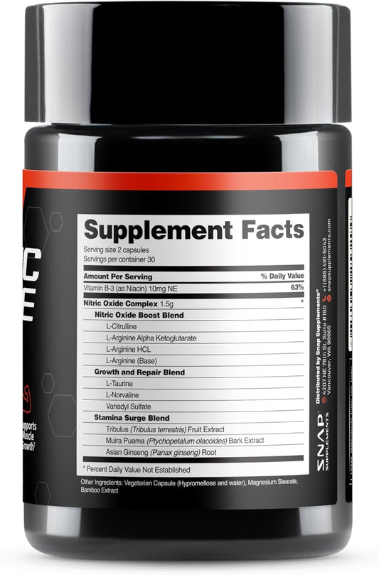 Snap Supplements Nitric Oxide Booster Supplement