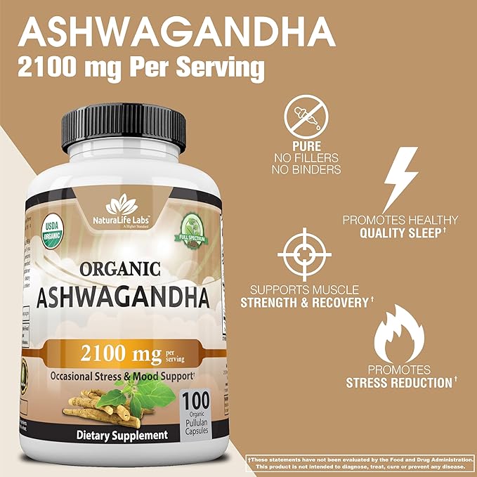 Organic Ashwagandha 2,100 mg