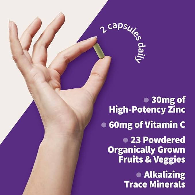 Garden of Life Zinc Supplements 30mg High Potency Raw Zinc and Vitamin C Multimineral Supplement