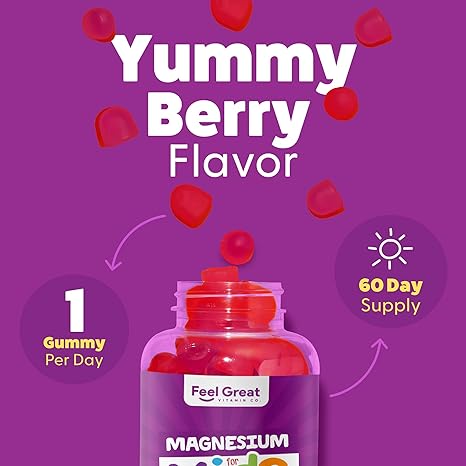 Feel Great Kids Calm Magnesium Gummies - Magnesium Supplement for Children
