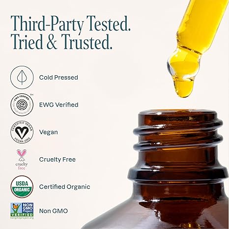Cliganic Organic Jojoba Oil, 100% Pure (4oz) | Moisturizing for Face, Hair, Skin & Nails