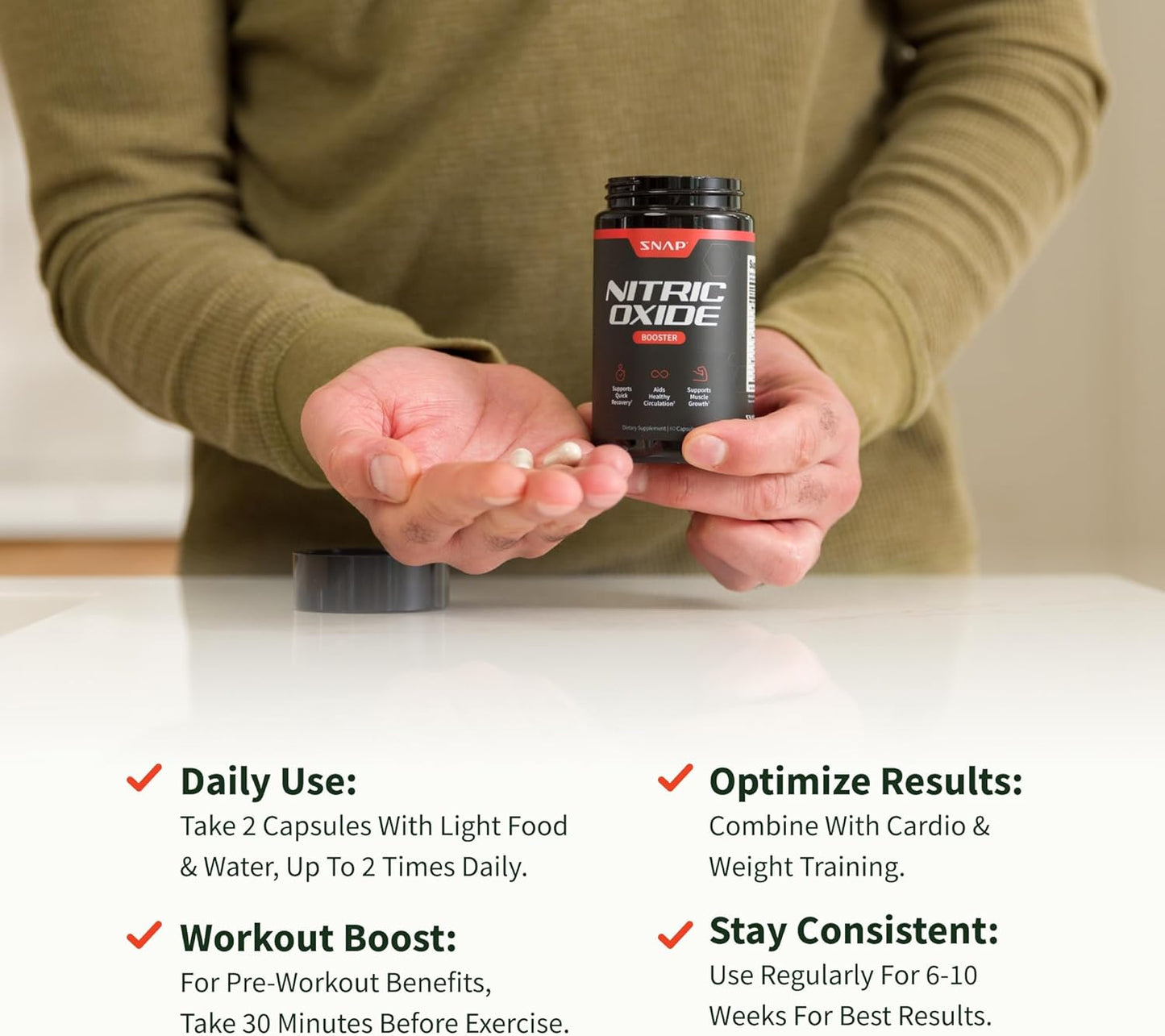 Snap Supplements Nitric Oxide Booster Supplement