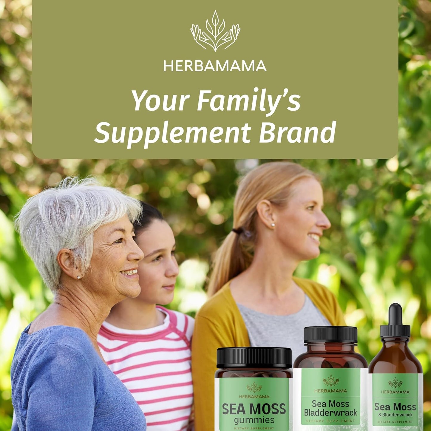 HERBAMAMA Sea Moss and Bladderwrack Capsules - 1600mg Irish Sea Moss