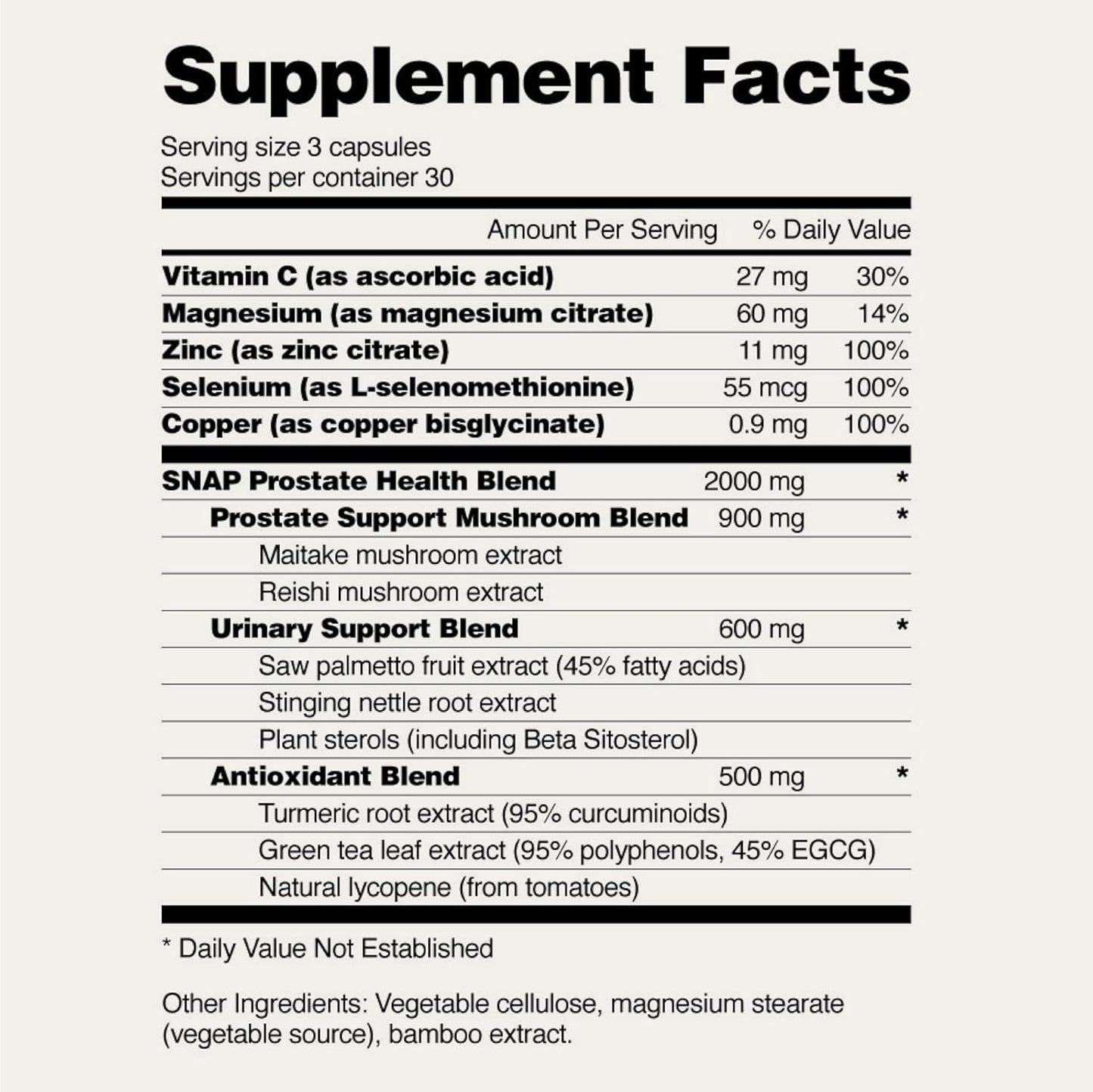 Snap Supplements Prostate Health Support Supplement