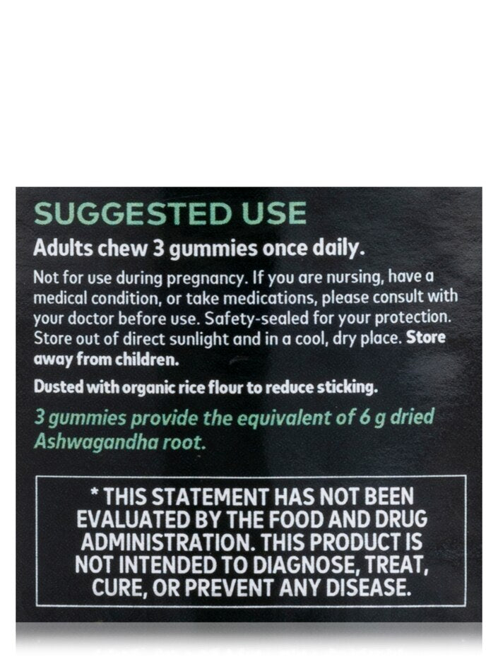 Organic Ashwagandha Gummies - Plant-Powered Stress Support - Apple Cinnamon (45 Gummies)