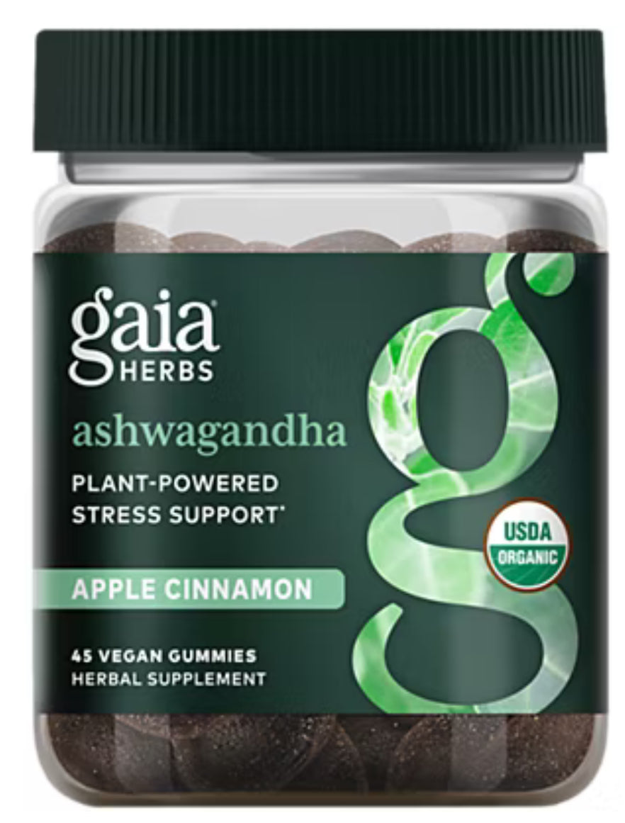 Organic Ashwagandha Gummies - Plant-Powered Stress Support - Apple Cinnamon (45 Gummies)