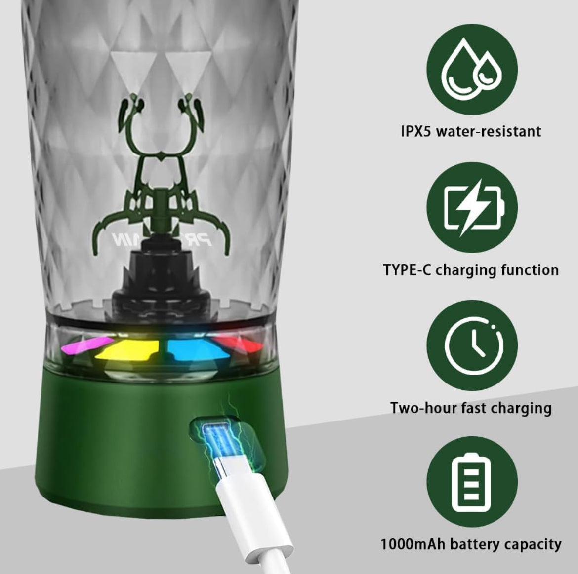 Electric Protein Shaker Bottle