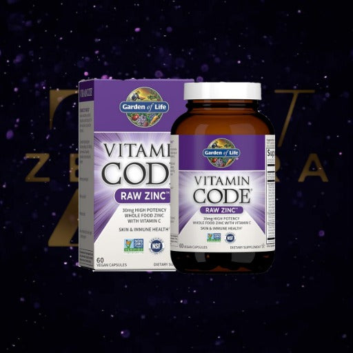 Garden of Life Zinc Supplements 30mg High Potency Raw Zinc and Vitamin C Multimineral Supplement